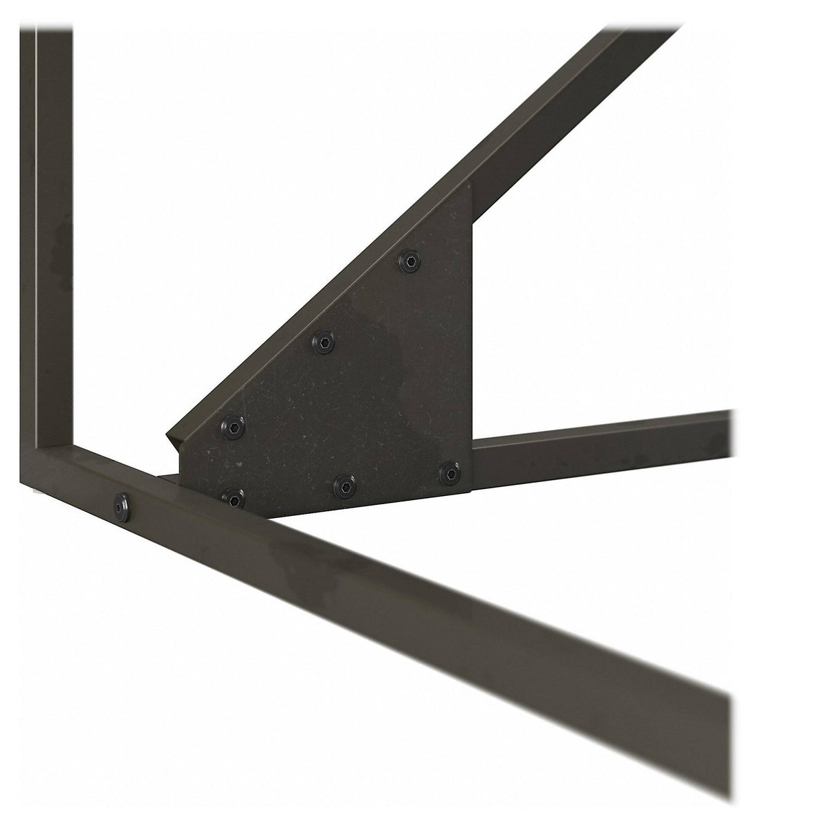 50W L Shaped Industrial Desk with 3 Drawer File Cabinet, Gray T570