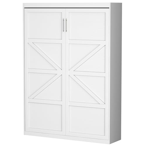 White Twin Size Murphy Wall Bed B38141