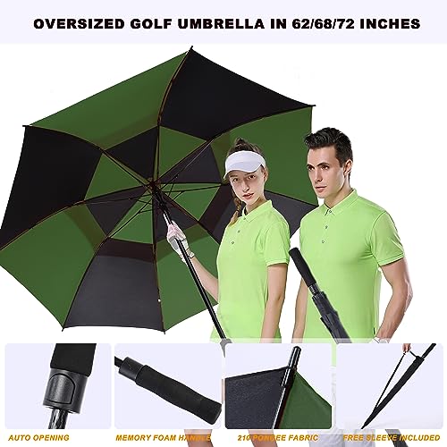 Large 62 Inch Double Canopy Windproof Waterproof Golf Umbrella U36941