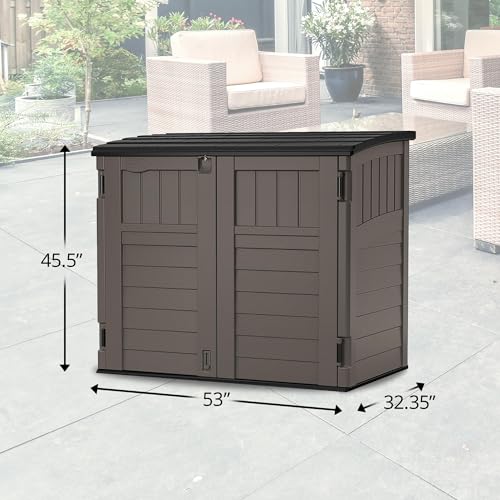 Outdoor Storage Shed, Horizontal, 4' x 2.5', Stoney Grey Y6315
