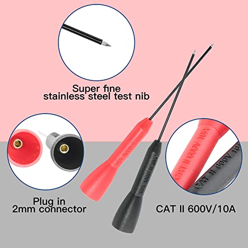 4 Pcs 600V/10A Non-Destructive Multimeter Test Probe Pins with 2mm Connector 4mm Banana Plug S180