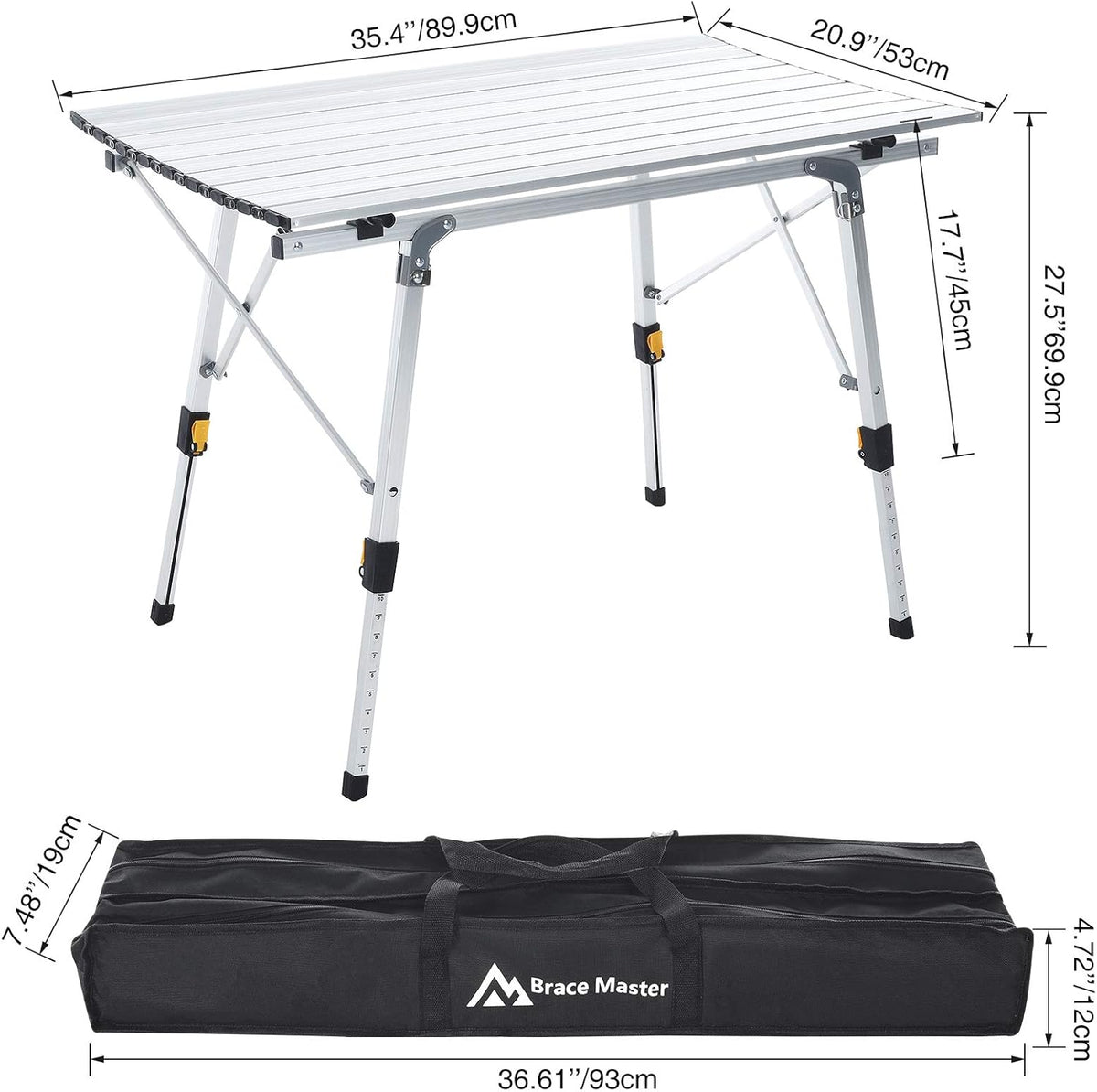 Folding Portable Aluminum Camping Table with Tablecloth T653