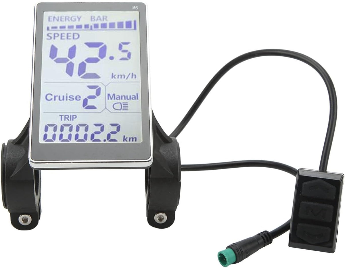 24V 36V 48V 60V 5 Pin M5 LCD Panel Screen for 31.8 22.2mm Handlebar Electric Bikes G3210