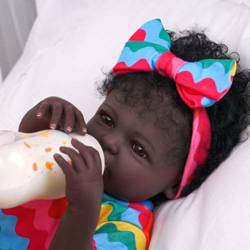 18-Inch Realistic Black Baby Doll with Clothes and Toy J286