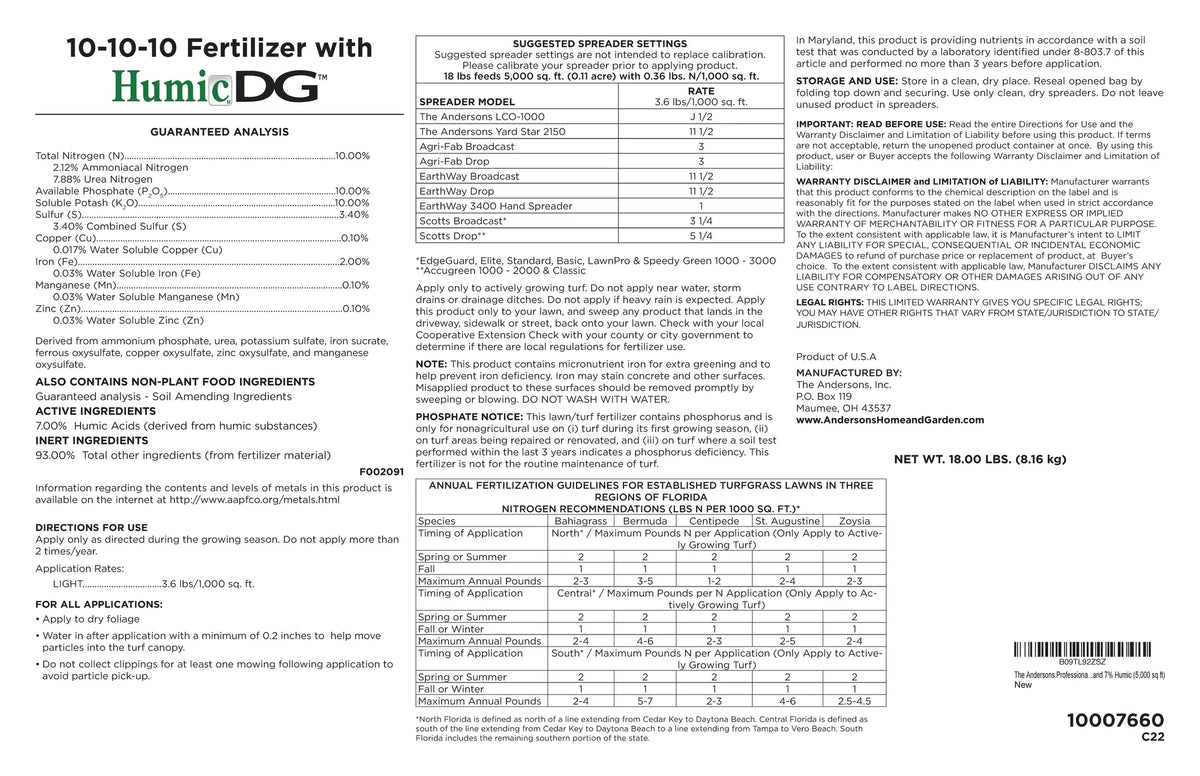 18lb. 10-10-10 Fertilizer with Micronutrients H815729