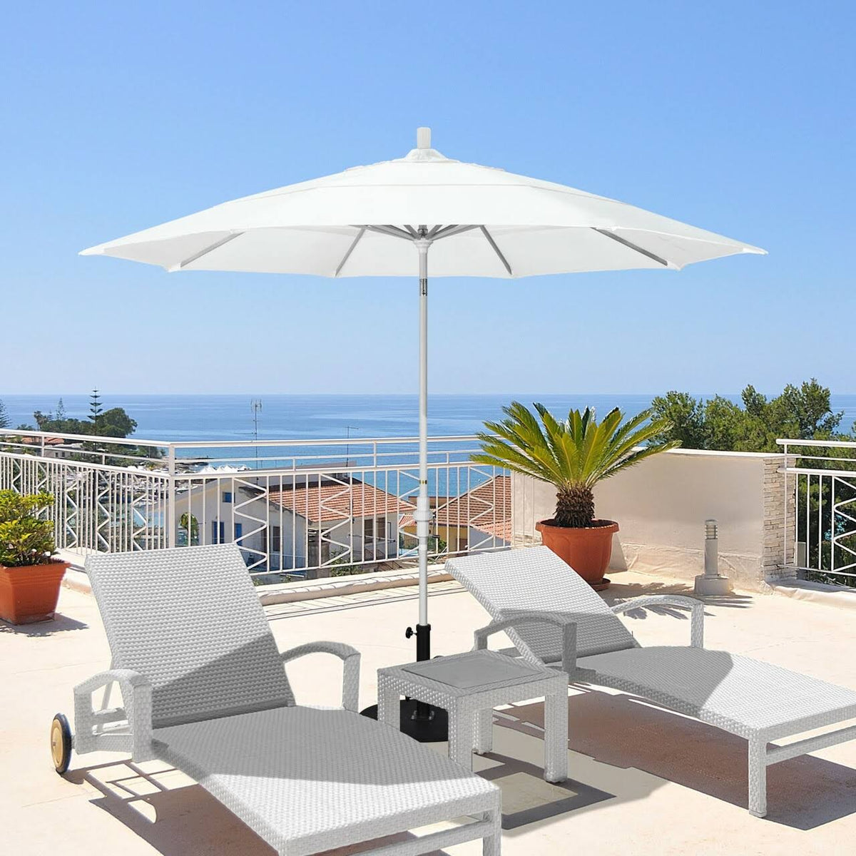 11' Aluminum Market Umbrella Collar Tilt F8929