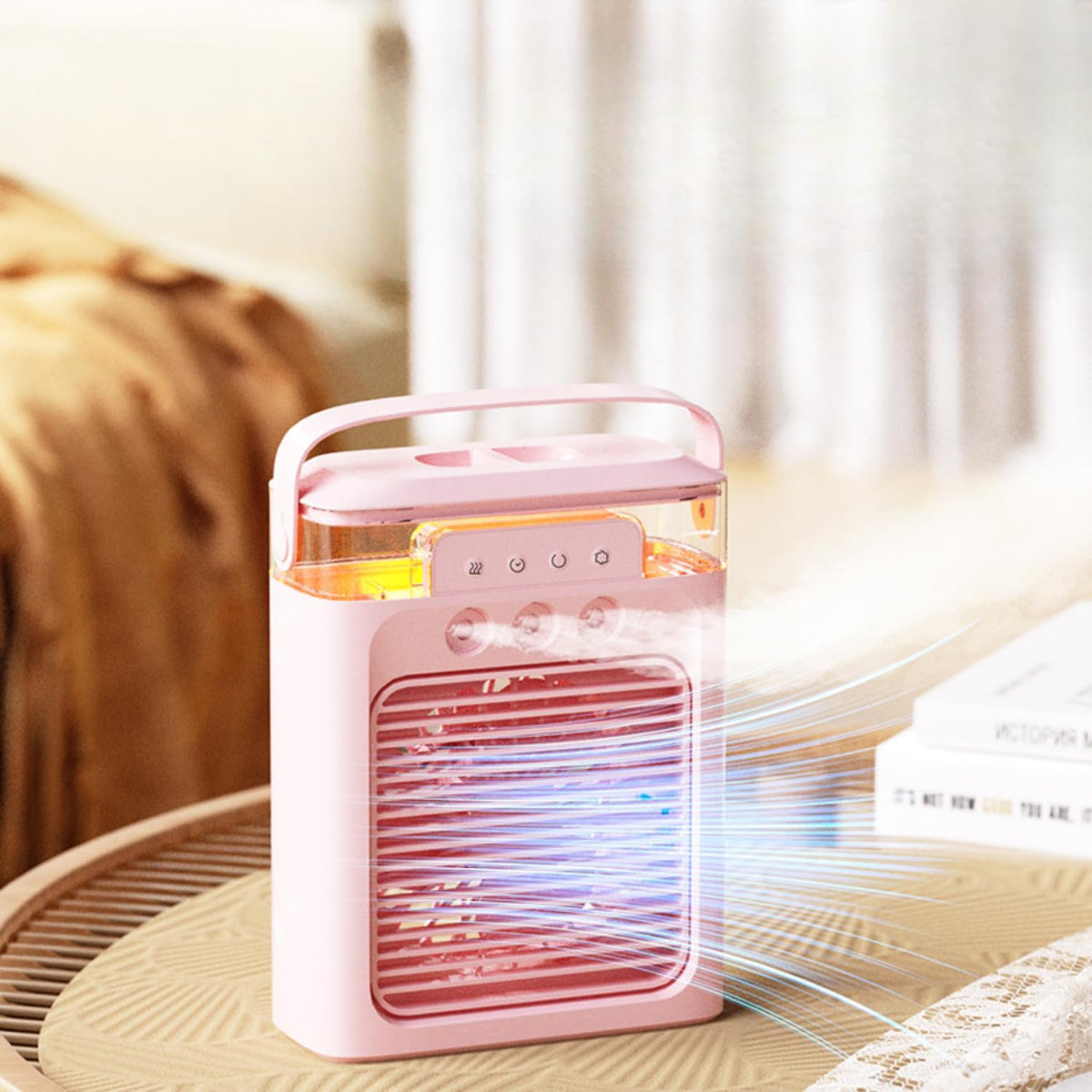 Mini Air Cooler Portable Air Conditioner Evaporative Air Cooler Cordless Desktop Cooling Fan V8089