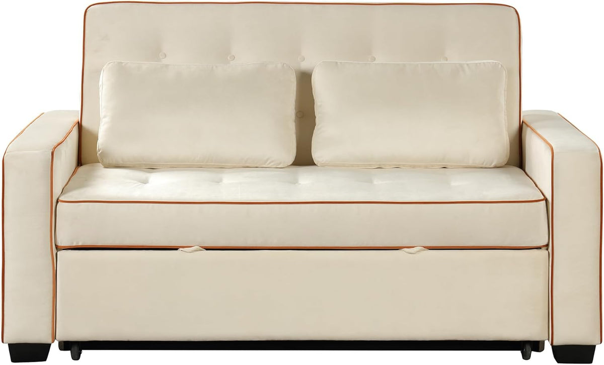 Velvet Convertible Sofa Bed with USB Charging Port F890