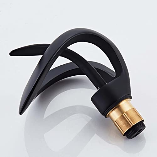 Black Solid Brass Single Handle 1-Hole Bathroom Vessel Sink Faucet J848