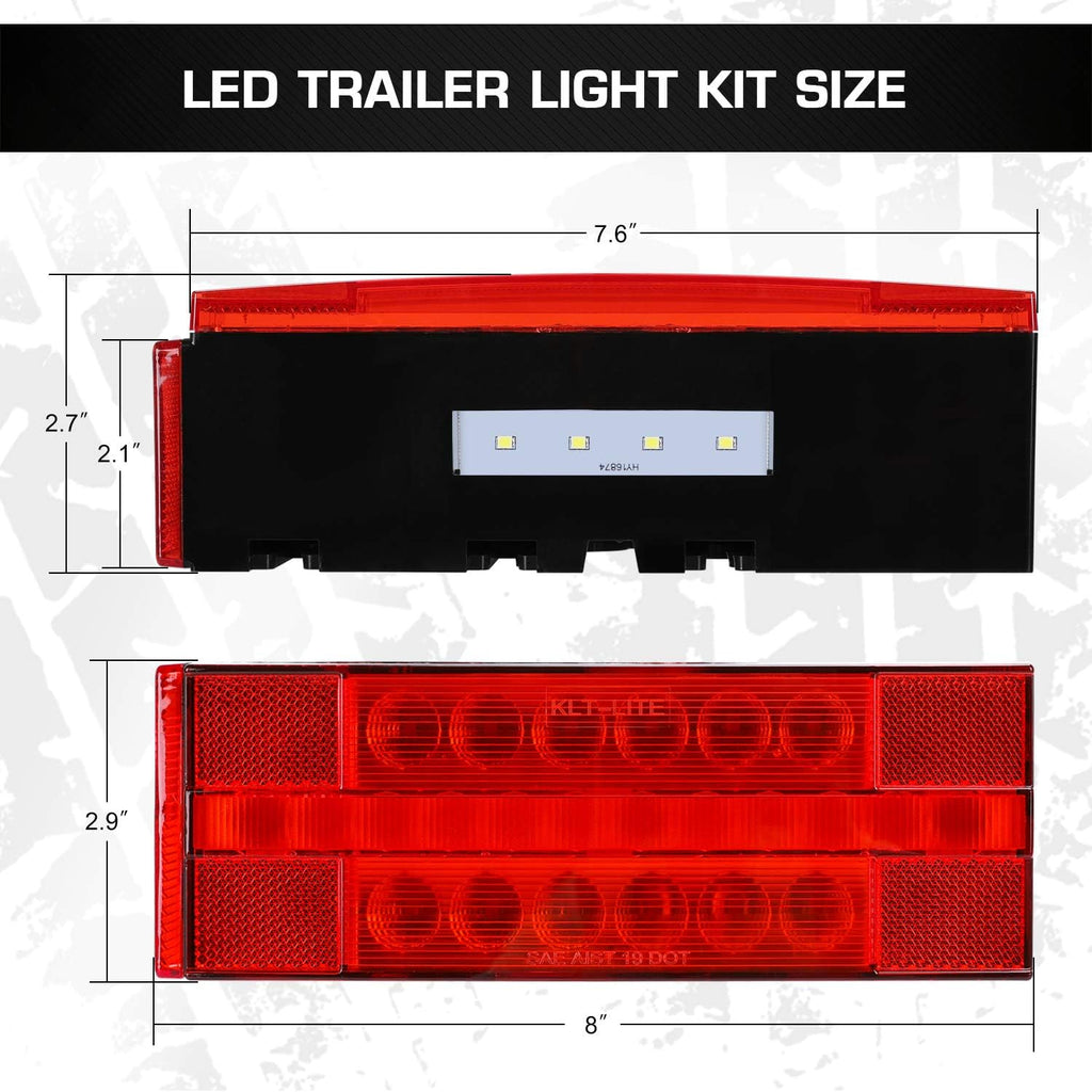 Submersible LED Trailer Light Kit, Waterproof Tail Lights T94128