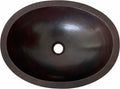 19 x 14 Oval Copper Bathroom Sink Hand Hammered Dual Mount D3654