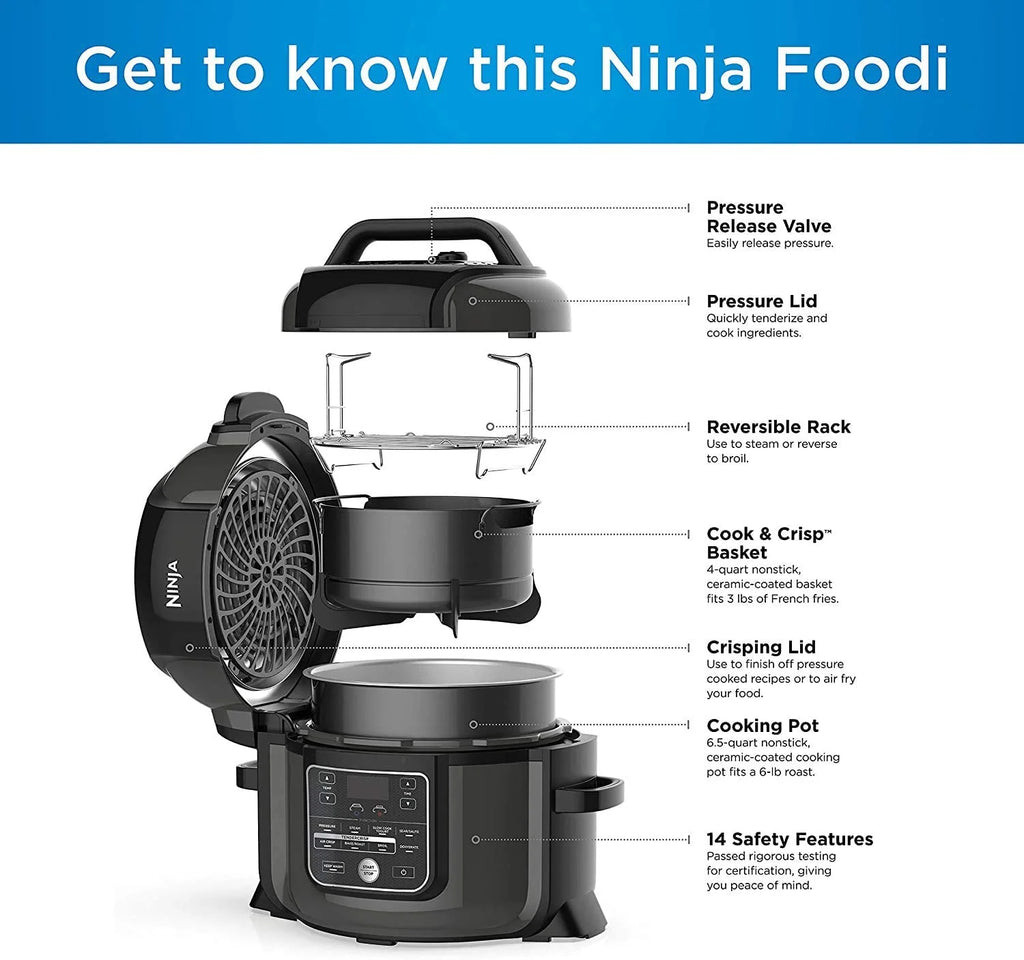 Restored 8-in-1 Multi-Cooker Pressure Cooker and Air Fryer 6.5 Qt G502707