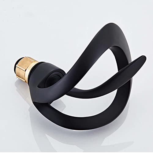 Black Solid Brass Single Handle 1-Hole Bathroom Vessel Sink Faucet J848