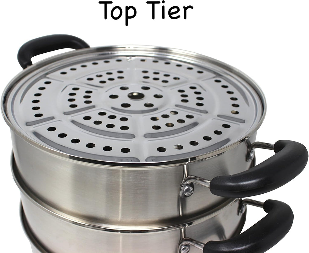 3 Tier Stainless Steel Steamer Set 28 CM J349026