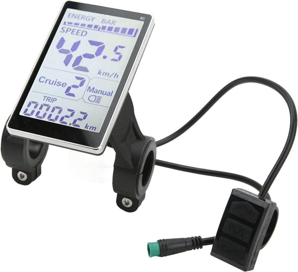 24V 36V 48V 60V 5 Pin M5 LCD Panel Screen for 31.8 22.2mm Handlebar Electric Bikes G3210