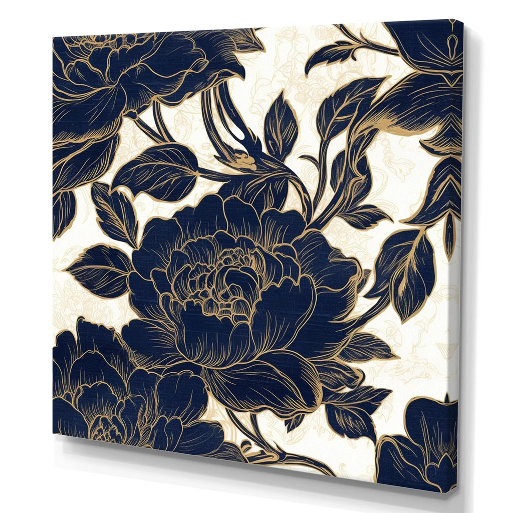 Floral Peony Canvas Art Print 30 in. wide x 30 in. high P6640