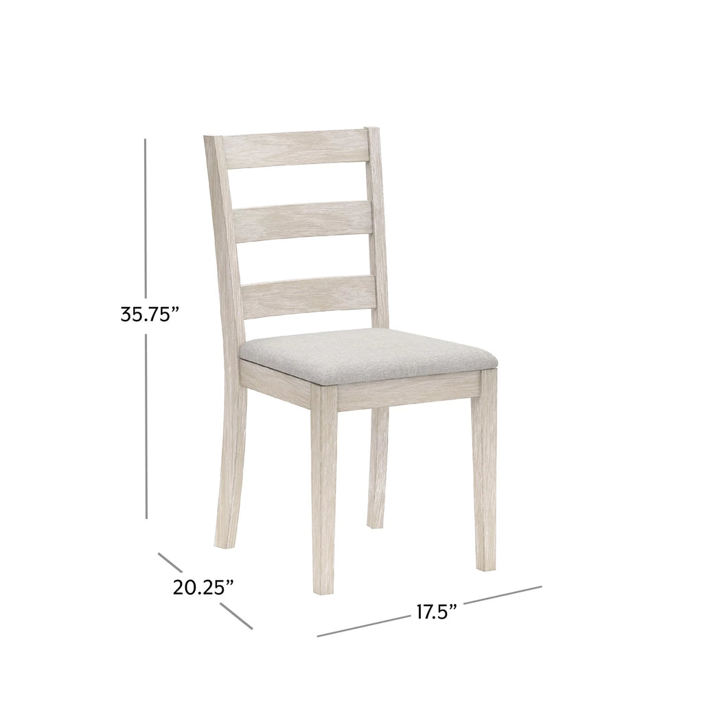 White Wood Ladder Back Dining Chair Set of 2 P839803