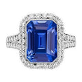 Emerald Blue Sapphire Engagement Ring T992