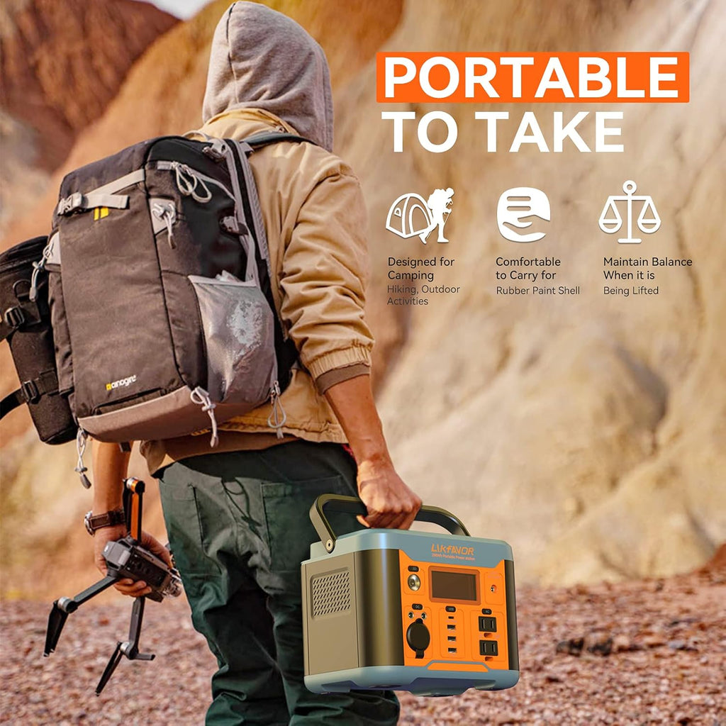 Portable Power Station 300W 296Wh Pure Sine Wave AC Outlet K27325