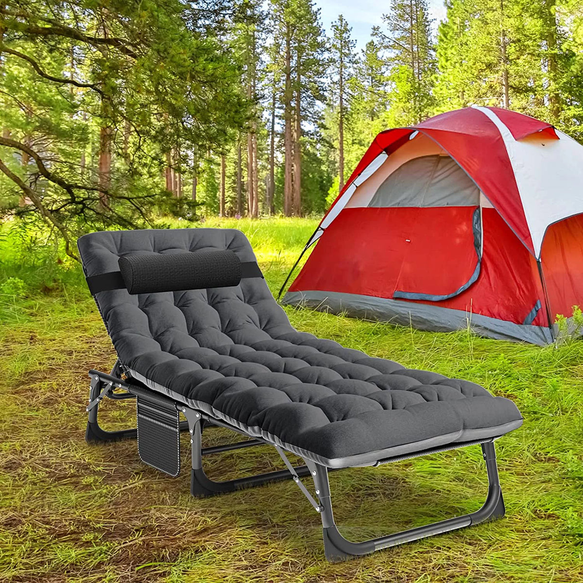 Folding Sleeping Cot with Mattress and Pillow R8491