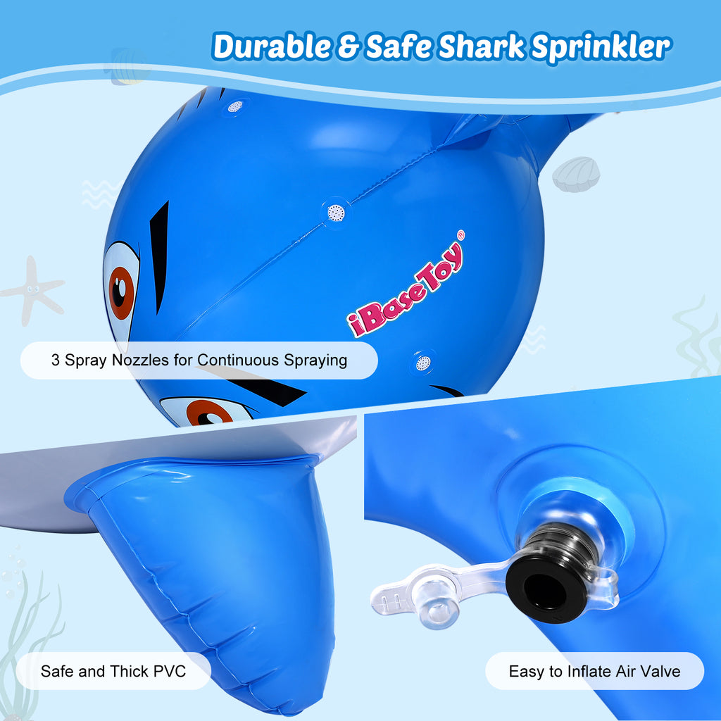 Inflatable Shark Sprinkler Water Ball 80x120cm W1579