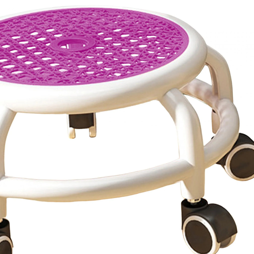 Violet Stool with Universal Wheels D56839