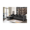 Dark Gray Velvet Reversible Sectional Sofa Chaise B9588