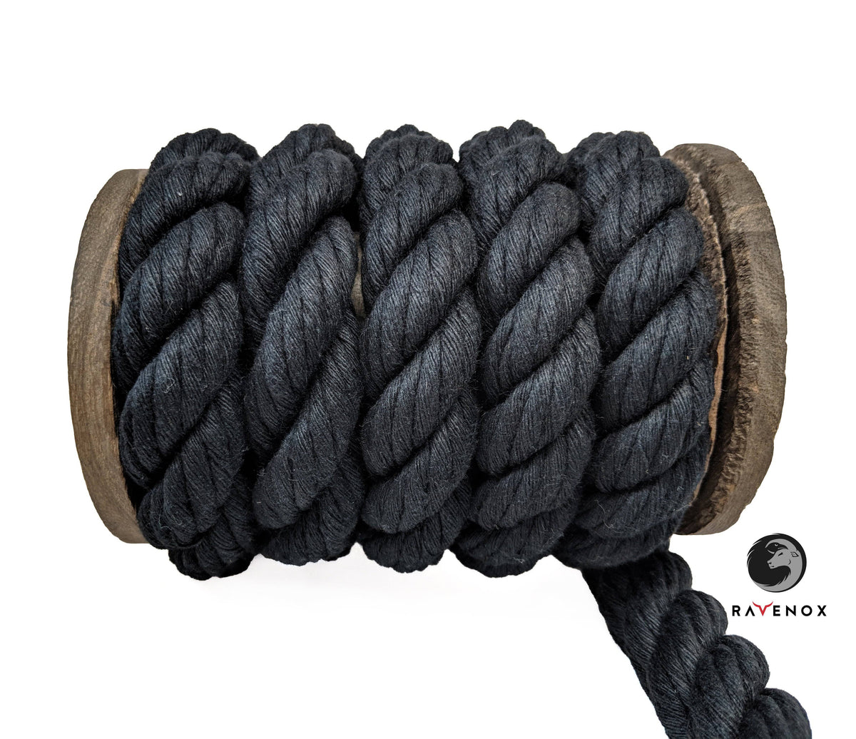 3/4-Inch x 350-feet Black Twisted Cotton Rope I217701