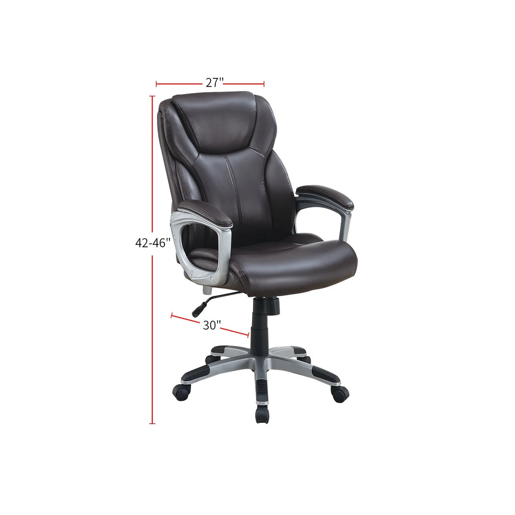 Brown Office Chair with Adjustable Height and Padded Armrests T58585