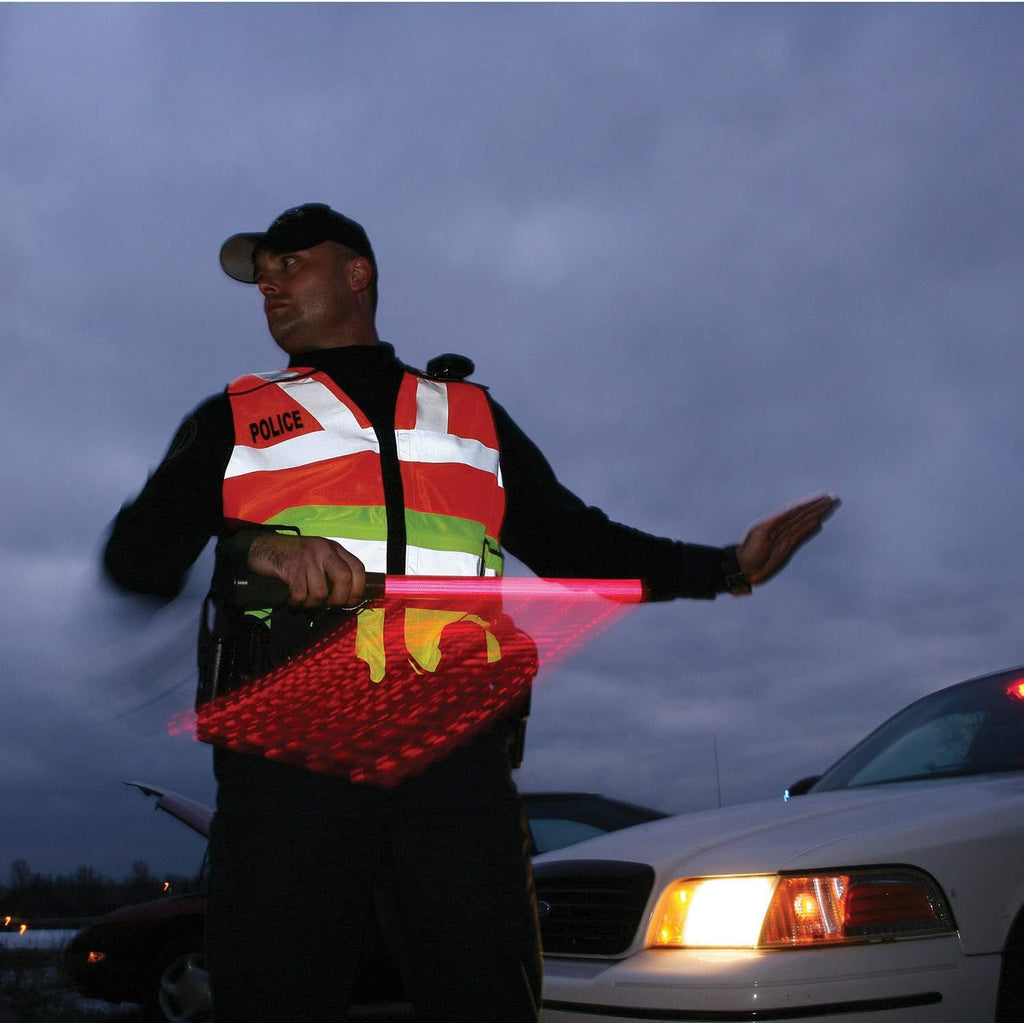 8 Pack 21-inch Safety Traffic Control Wand with 2 Flashing Modes X16337