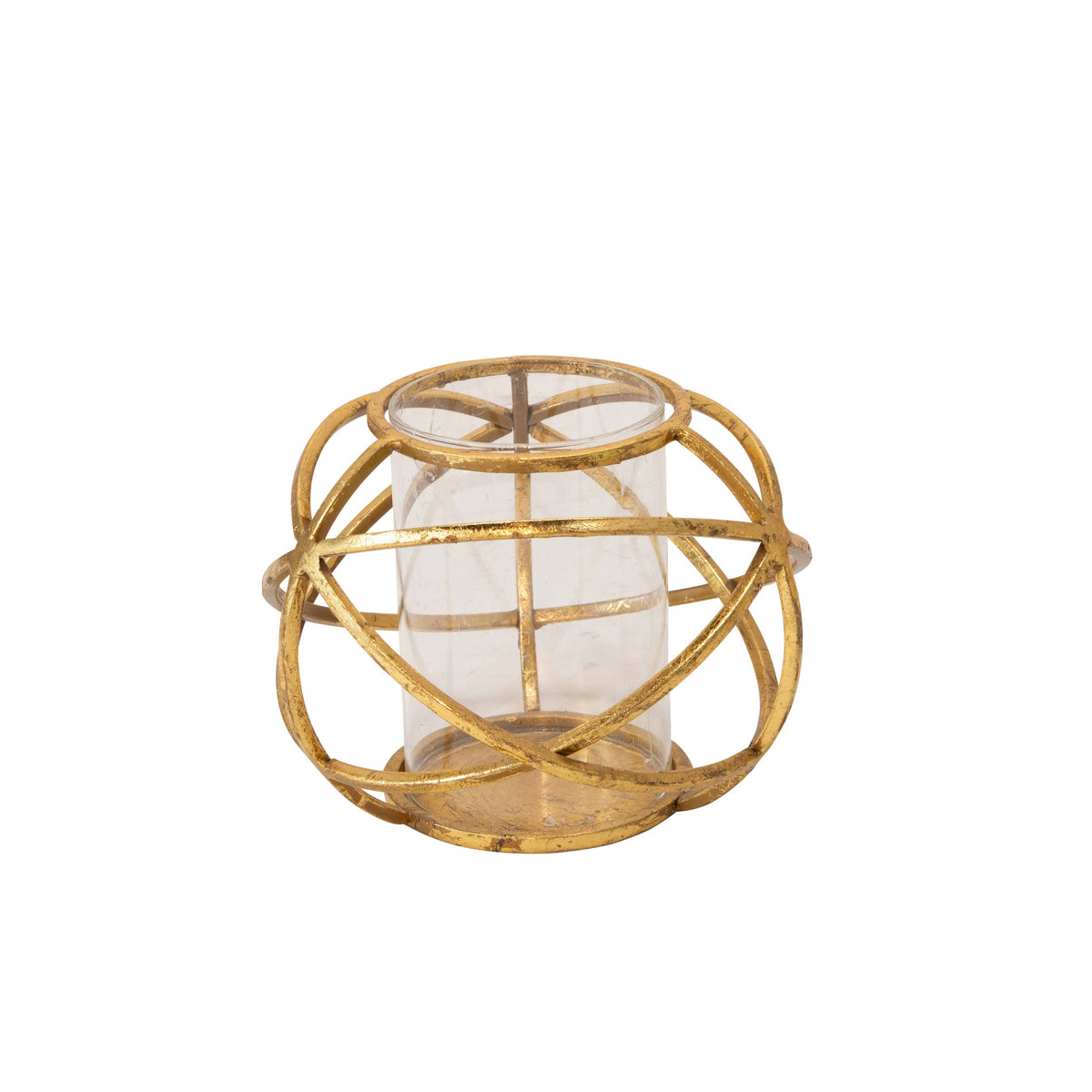 6 in. Orb Candle Holder Gold - Set of 2 C23844