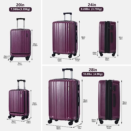 21 Inch Hardshell Carry on Luggage with Laptop Pocket R234