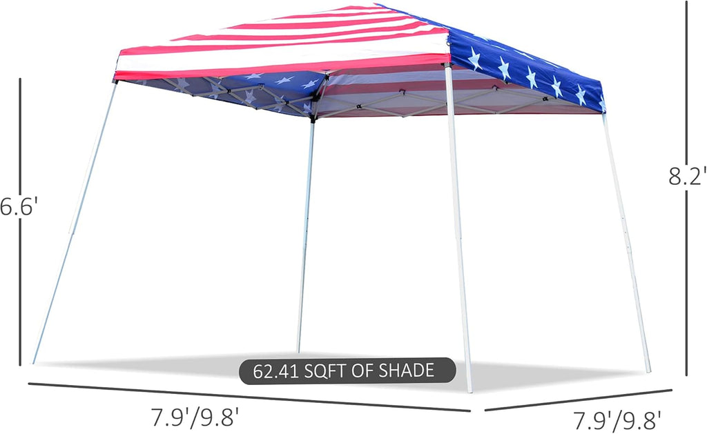 10'x 10' Outdoor Pop Up Canopy Tent with Slanted Legs M60600