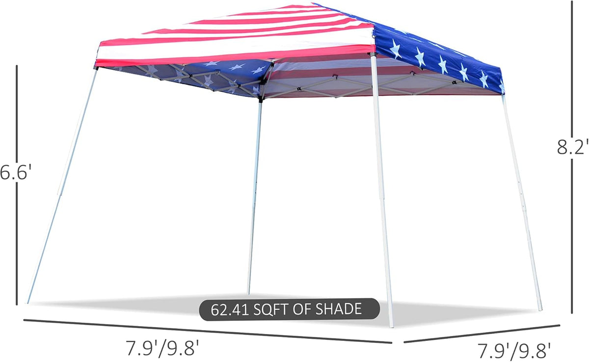 10'x 10' Outdoor Pop Up Canopy Tent with Slanted Legs M60600