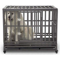 Heavy Duty Metal Dog Cage Pet Kennel Crate Playpen with Wheels V196801