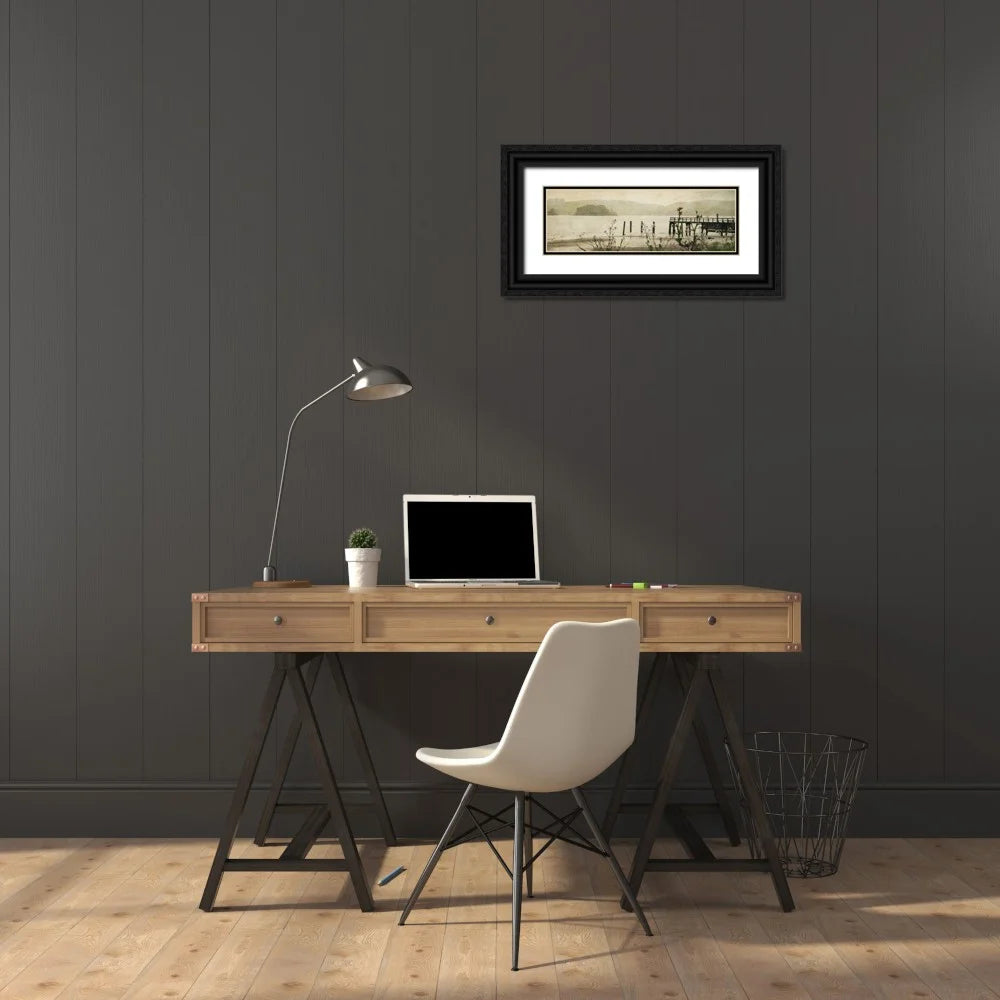 32x13 Black Ornate Wood Framed Museum Art Print X3776