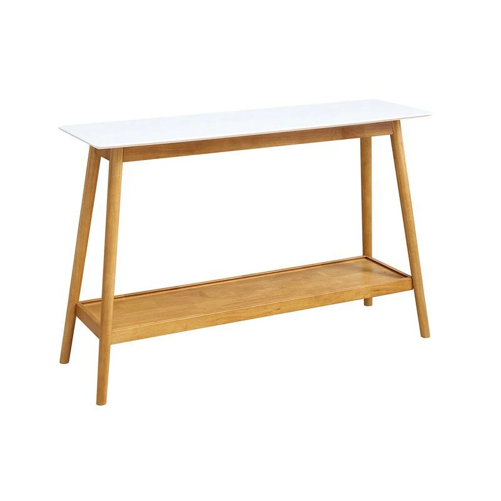 Mid Century Console Table in White and Natural Wood Finish E815238