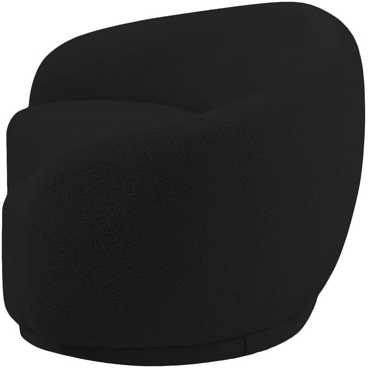 Black Boucle Fabric Loveseat I45502