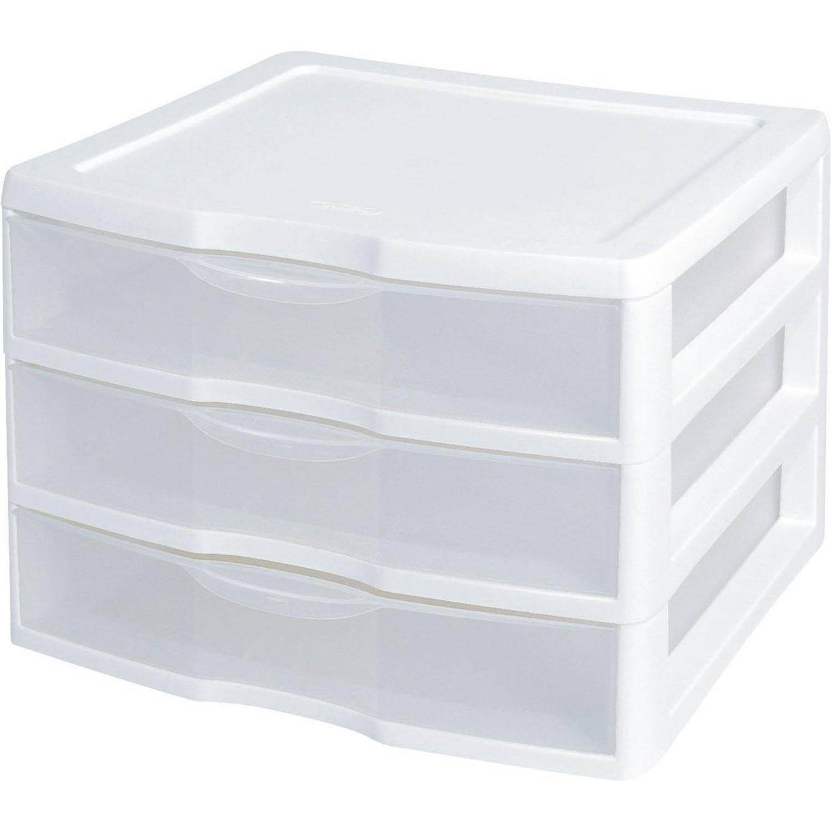 White & Clear Countertop 3-Drawer Desktop Storage Unit (12 Pack) W656