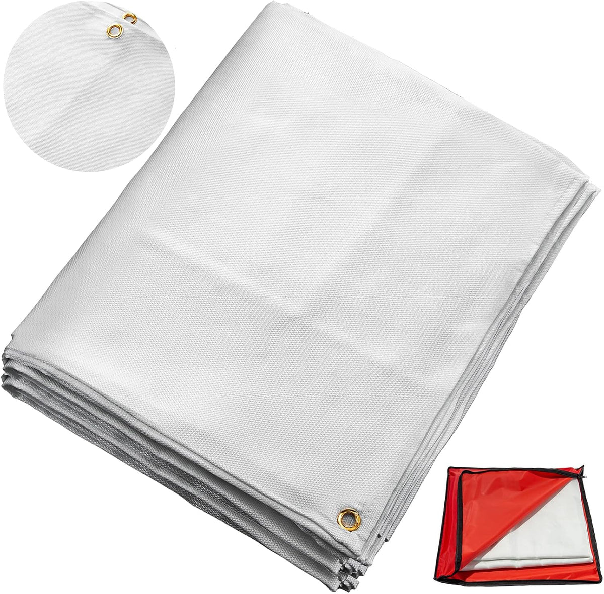 6 x 10 Ft Black Fiberglass Welding Blanket with Carry Bag L65928