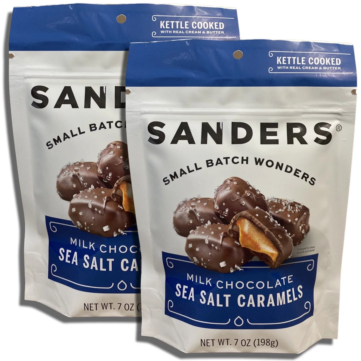 Milk Chocolate Sea Salt Caramels 7 Ounce Bag Value Pack of 2 T847