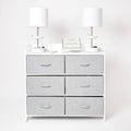 Grey 6 Drawer Dresser with Outlet and USB Ports K485