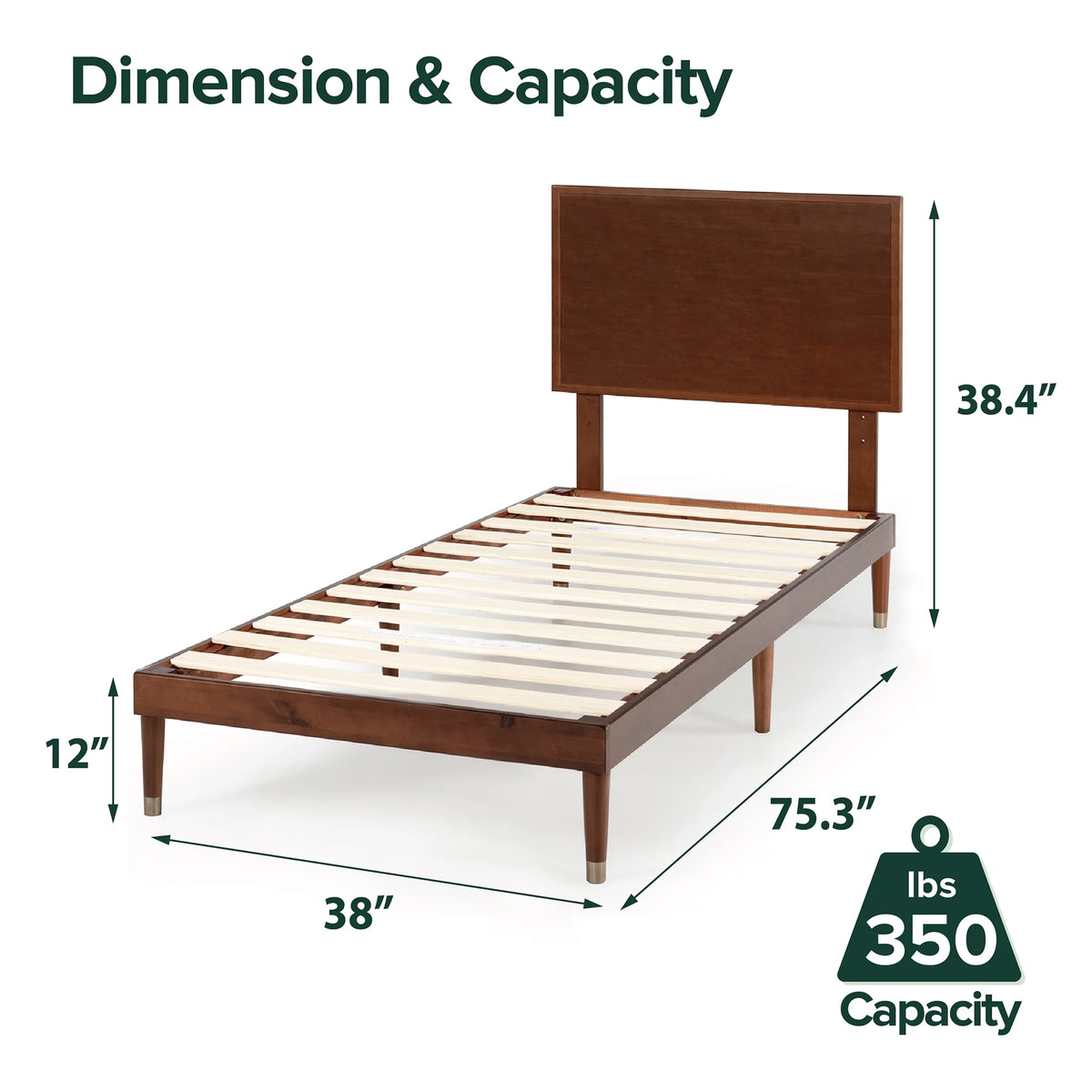 Queen Wood Platform Bed Frame with Adjustable Headboard Z158