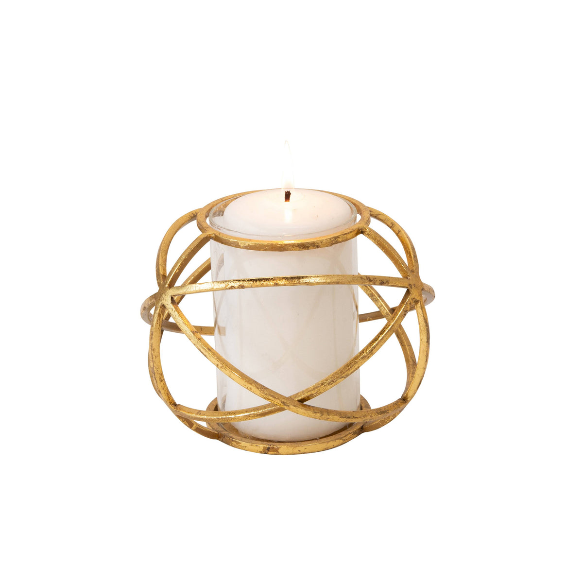 6 in. Orb Candle Holder Gold - Set of 2 C23844