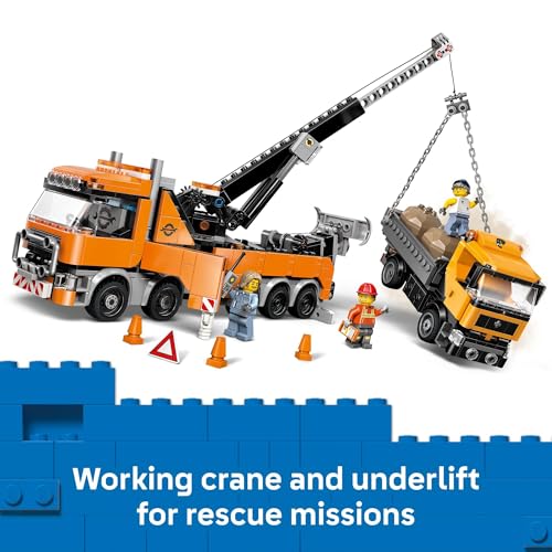 Heavy-Duty Recovery Tow Truck with Crane Building Toy C287548