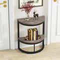 2-Tier Half Round Wood End Table V6256