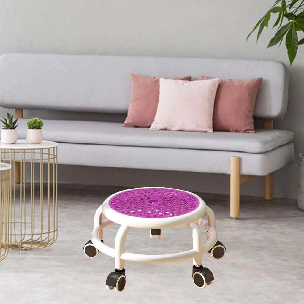Violet Stool with Universal Wheels D56839