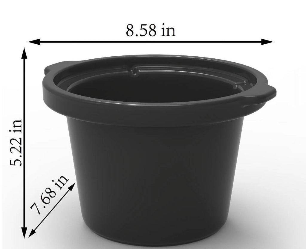2 QT Slow Cooker, Matte Black Finish, Removeable Stoneware Pot I295876