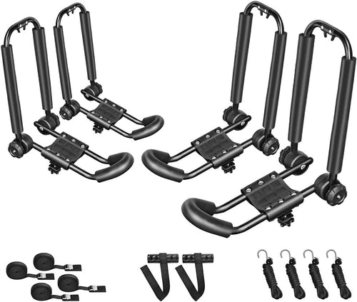 2 Pair Double Folding J Bar Kayak Rack Car Roof Carrier U23819