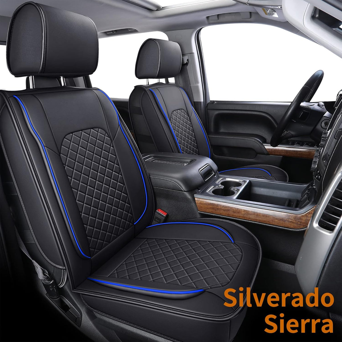 Black Faux Leather Seat Covers Full Set W54002